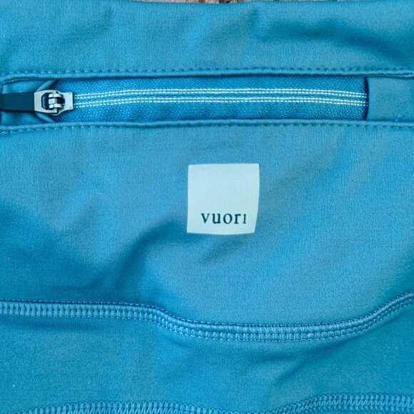 Vuori Leggings Women's Size M Teal Stride Performance Pocket Pull On Athletic - Picture 6 of 7